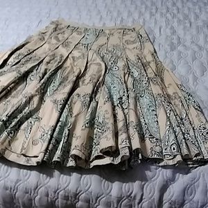 Michael Kors Paisley Pleated Full Skirt